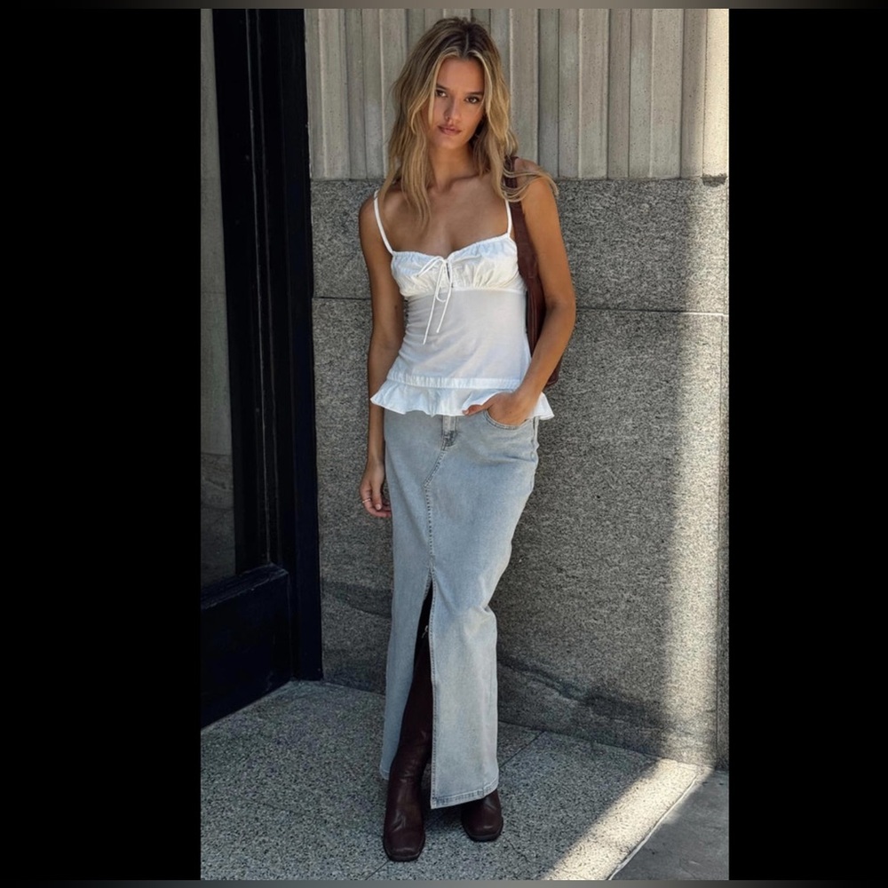 Princess Polly Light Blue Maxi Skirt